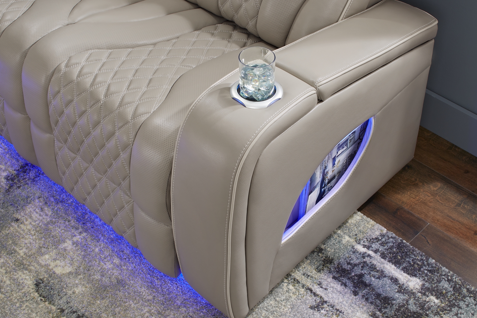 Horizon Ridge Beige Leather 2 Pc Living Room with Triple Power Reclining Sofa - Thumbnail - Image 10