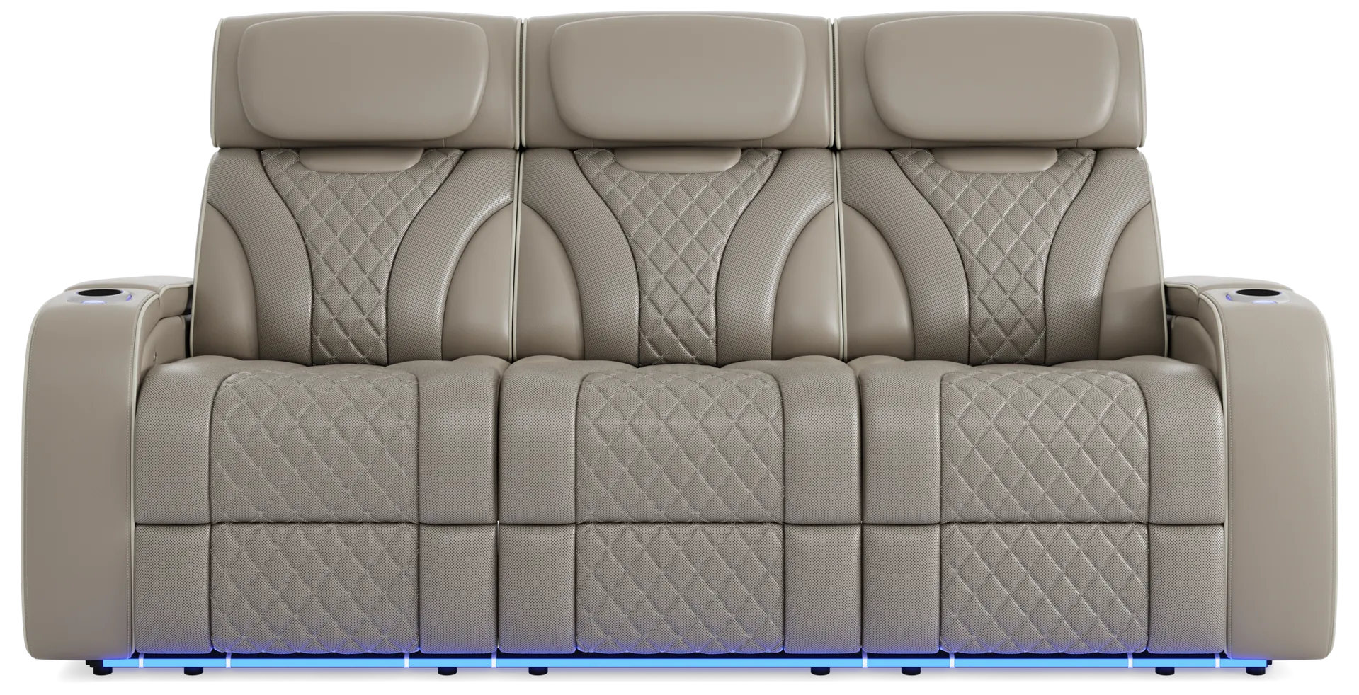 beige triple power reclining sofa