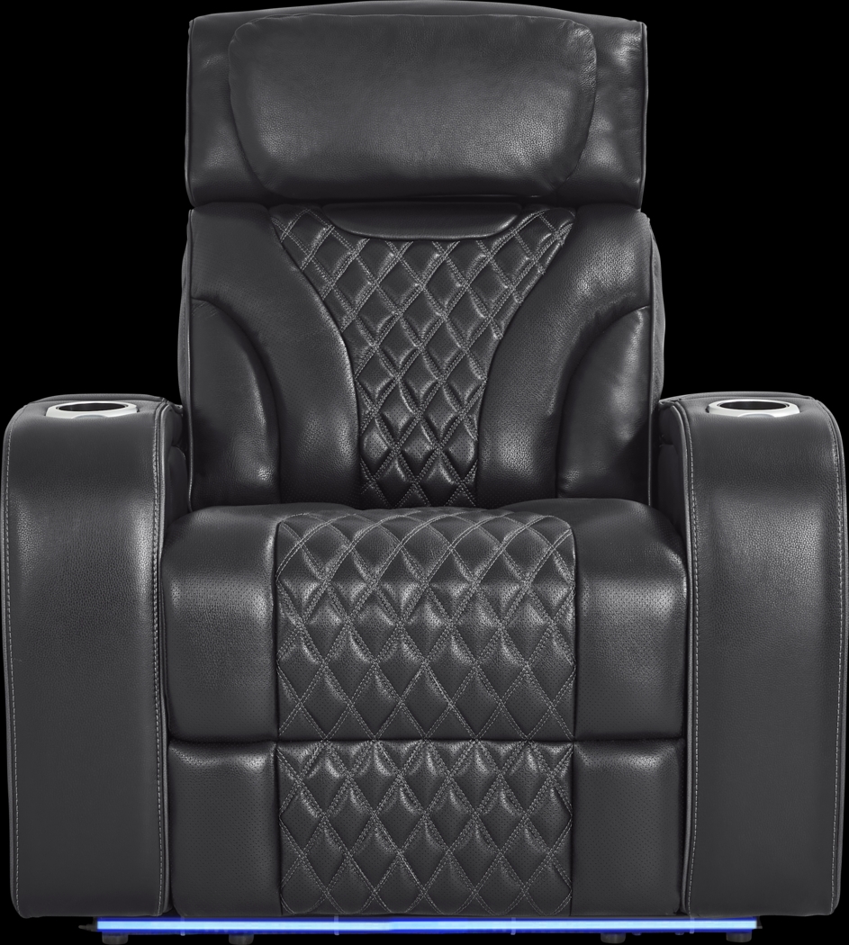 Horizon Ridge Black Leather Triple Power Recliner with Massage and Heat - Thumbnail - Image 3