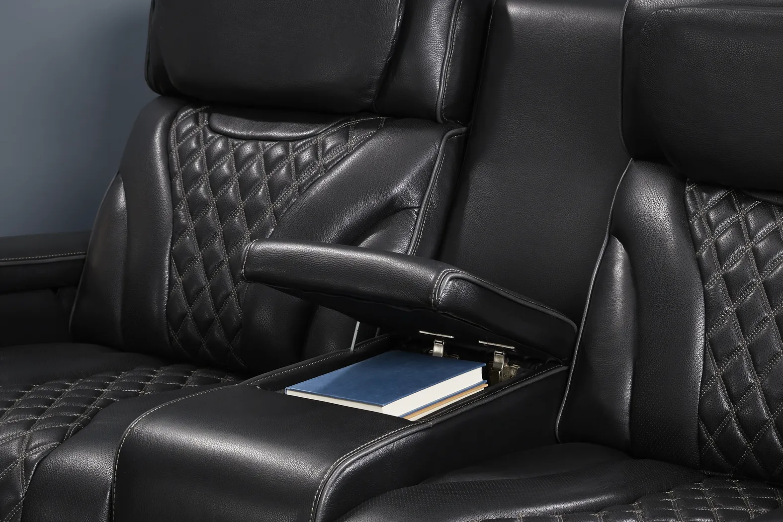 Horizon Ridge Black Leather 6 Pc Triple Power Reclining Living Room with Massage and Heat - Thumbnail - Image 25