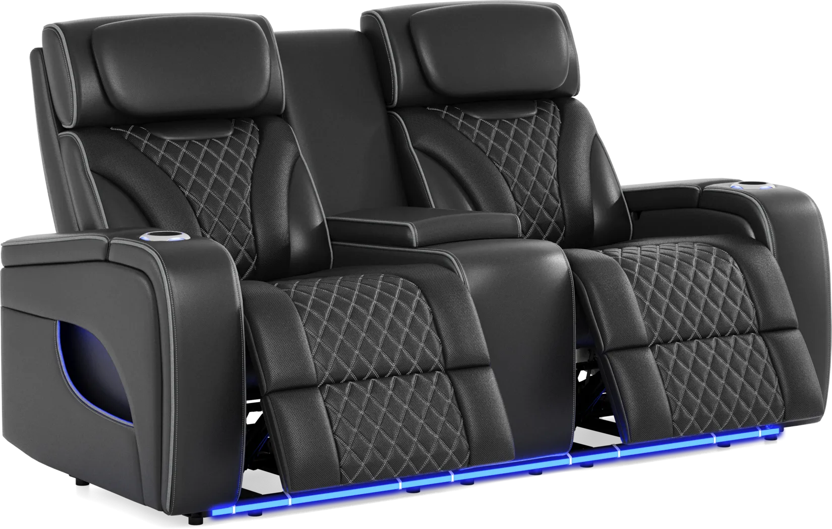 Horizon Ridge Black Leather 6 Pc Triple Power Reclining Living Room with Massage and Heat - Thumbnail - Image 16