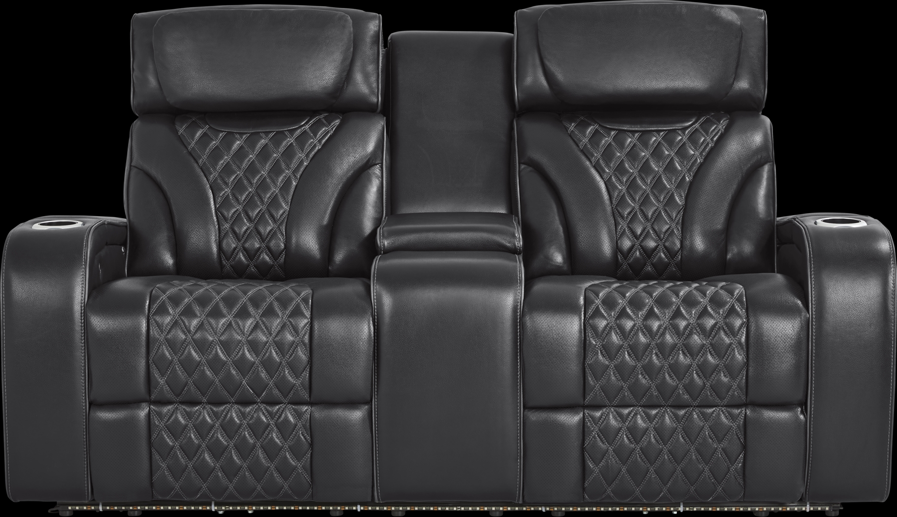 Horizon Ridge Black Leather 7 Pc Triple Power Reclining Living Room with Massage and Heat - Thumbnail - Image 10