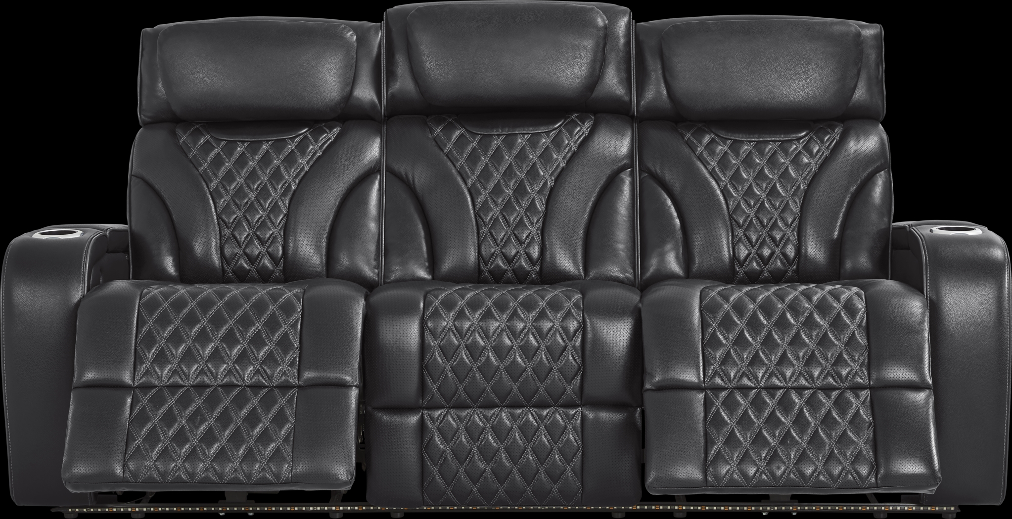 Horizon Ridge Black Leather 8 Pc Living Room with Triple Power Reclining Sofa - Thumbnail - Image 4