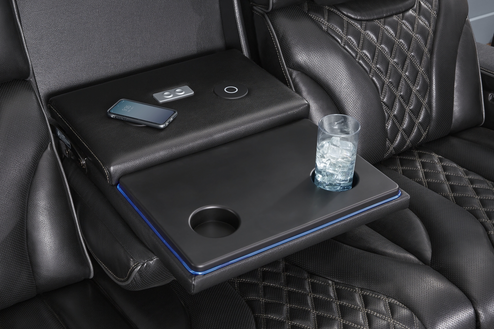 Horizon Ridge Black Leather 8 Pc Living Room with Triple Power Reclining Sofa - Thumbnail - Image 7