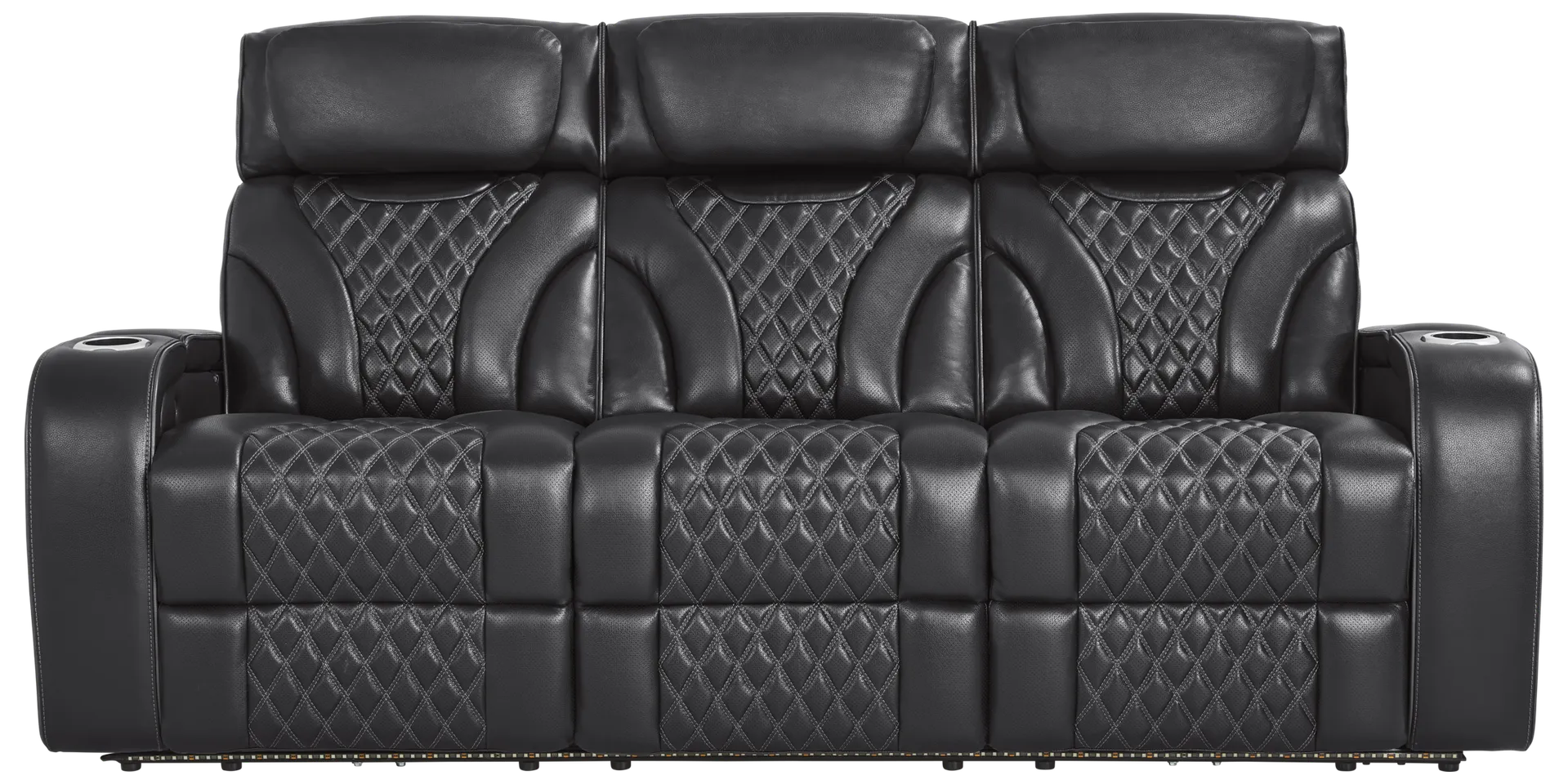 black triple power reclining sofa