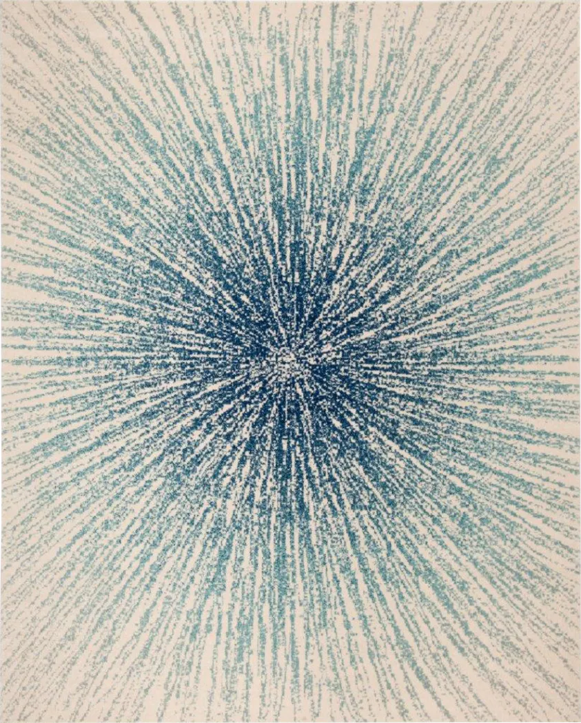 Horizon Sunburst Blue 8' x 10' Rug - Thumbnail - Image 1
