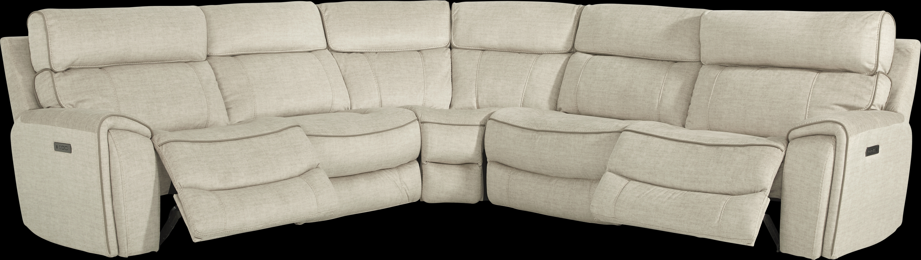Hosford Beige 5 Pc Dual Power Reclining Sectional - Thumbnail - Image 3
