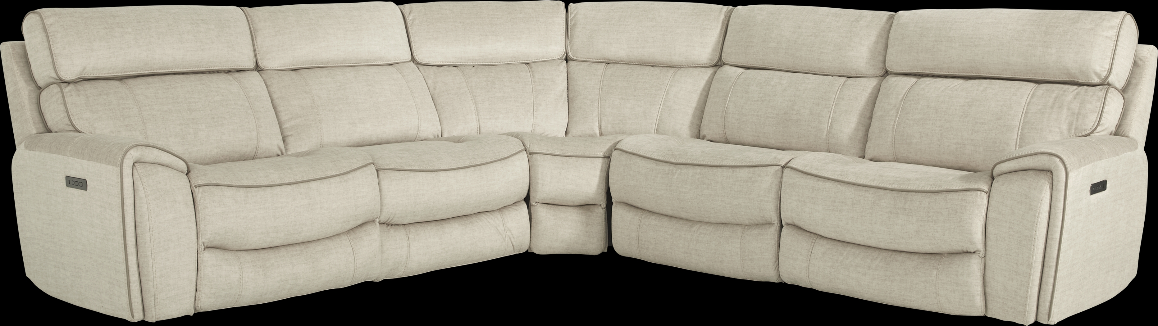 Hosford Beige 5 Pc Dual Power Reclining Sectional - Thumbnail - Image 1