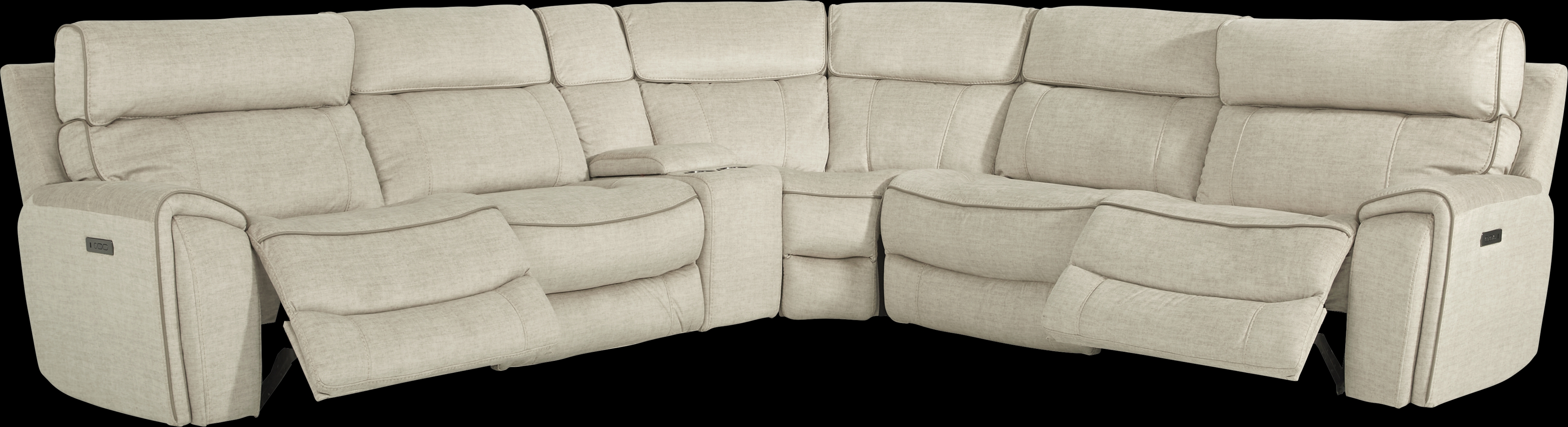 Hosford Beige 6 Pc Power Reclining Sectional - Thumbnail - Image 3