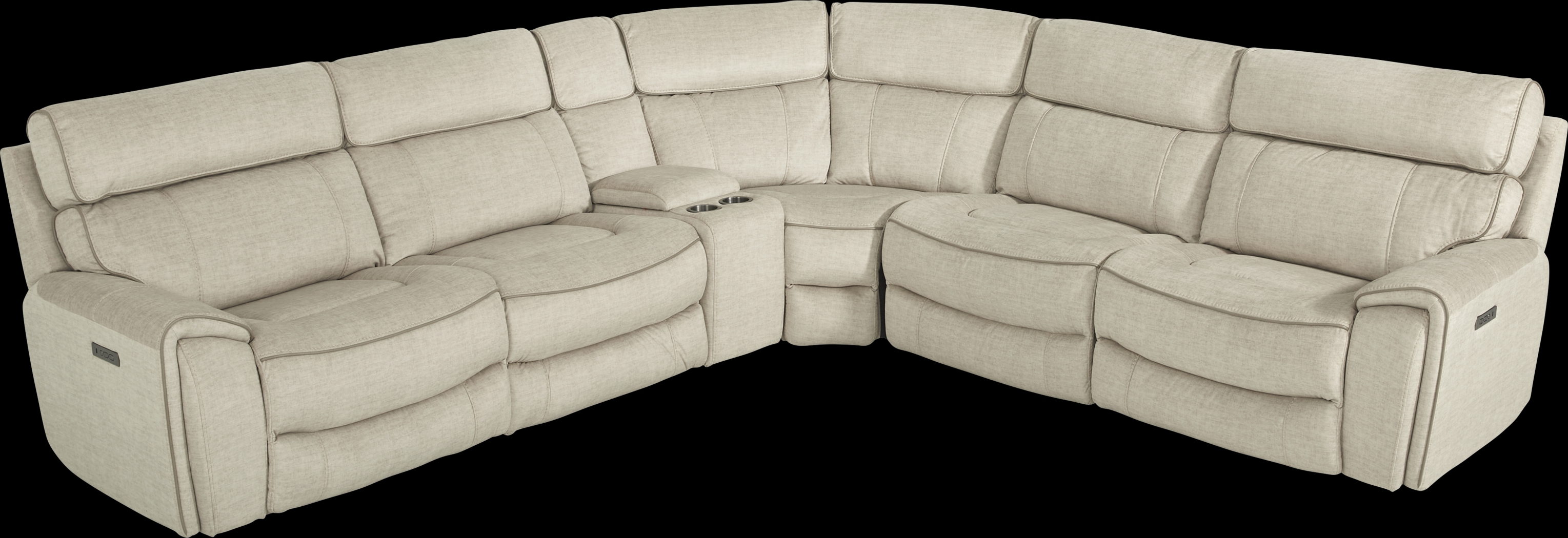 Hosford Beige 6 Pc Power Reclining Sectional - Thumbnail - Image 4
