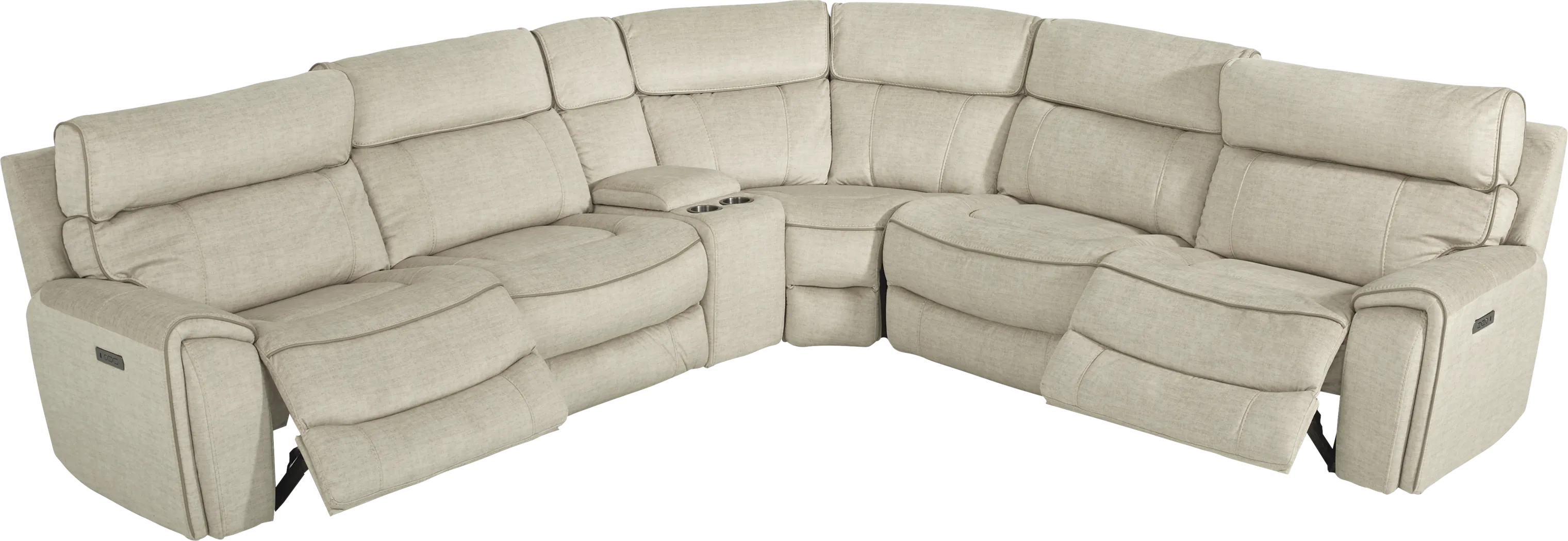 Hosford Beige 6 Pc Power Reclining Sectional - Image 5