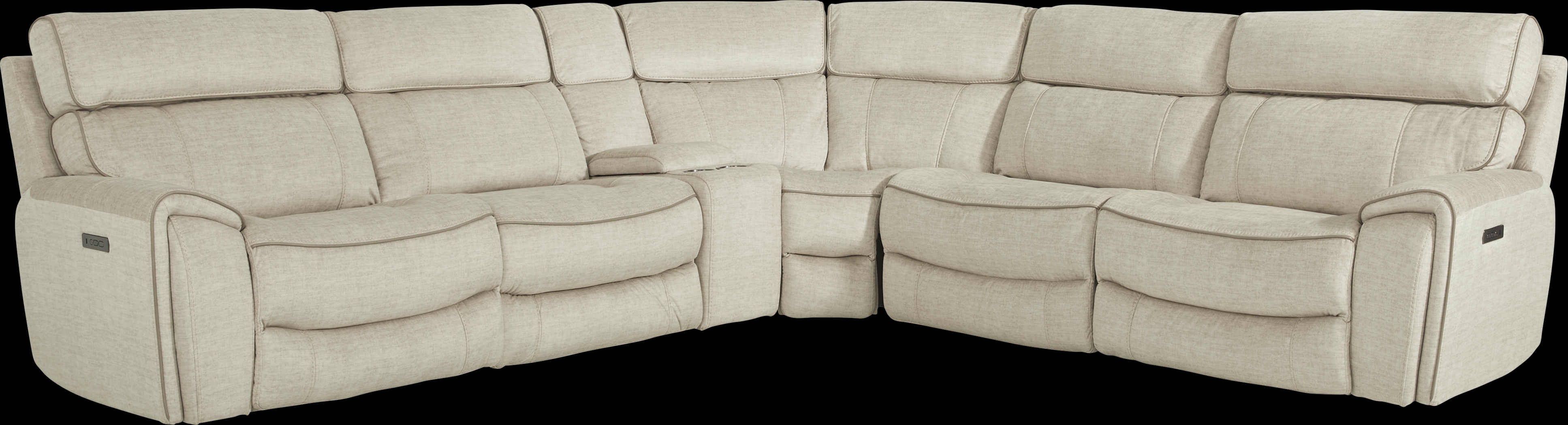 Hosford Beige 6 Pc Power Reclining Sectional - Thumbnail - Image 1