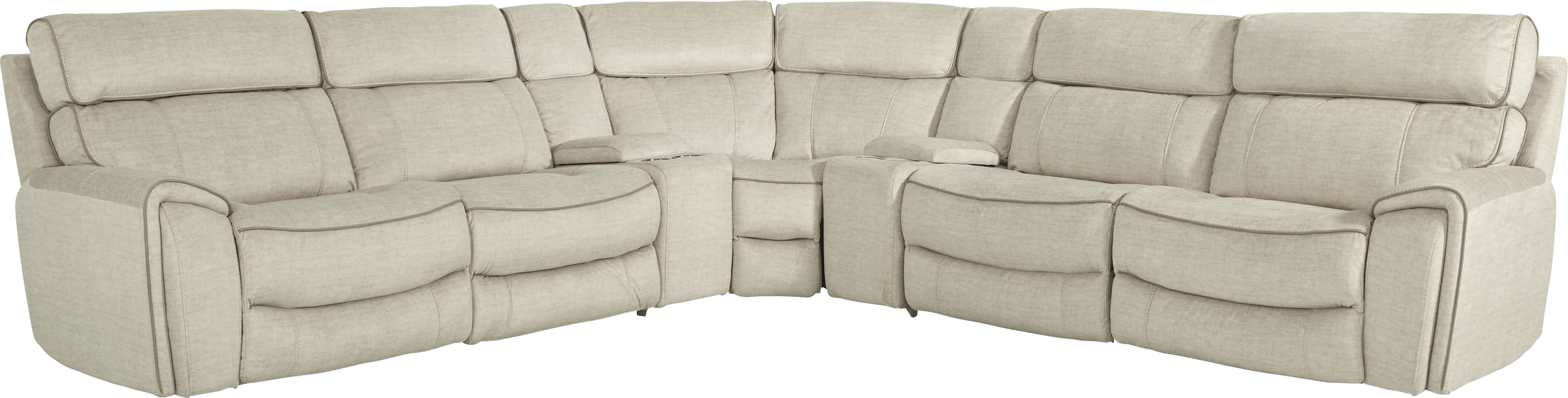 Hosford Beige 7 Pc Reclining Sectional - Thumbnail - Image 3