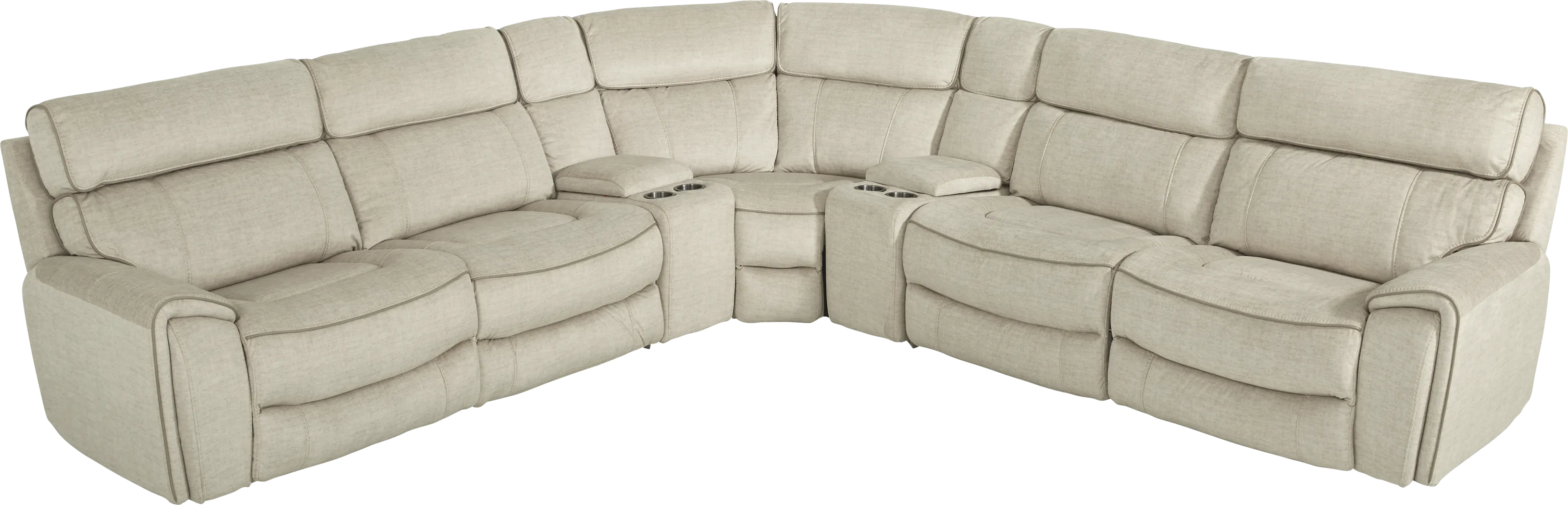 Hosford Beige 7 Pc Reclining Sectional - Thumbnail - Image 4
