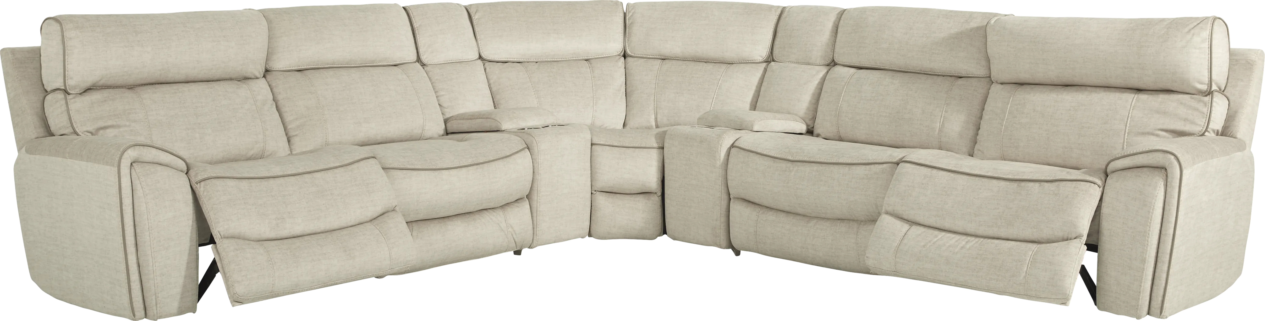 Hosford Beige 7 Pc Reclining Sectional - Thumbnail - Image 1
