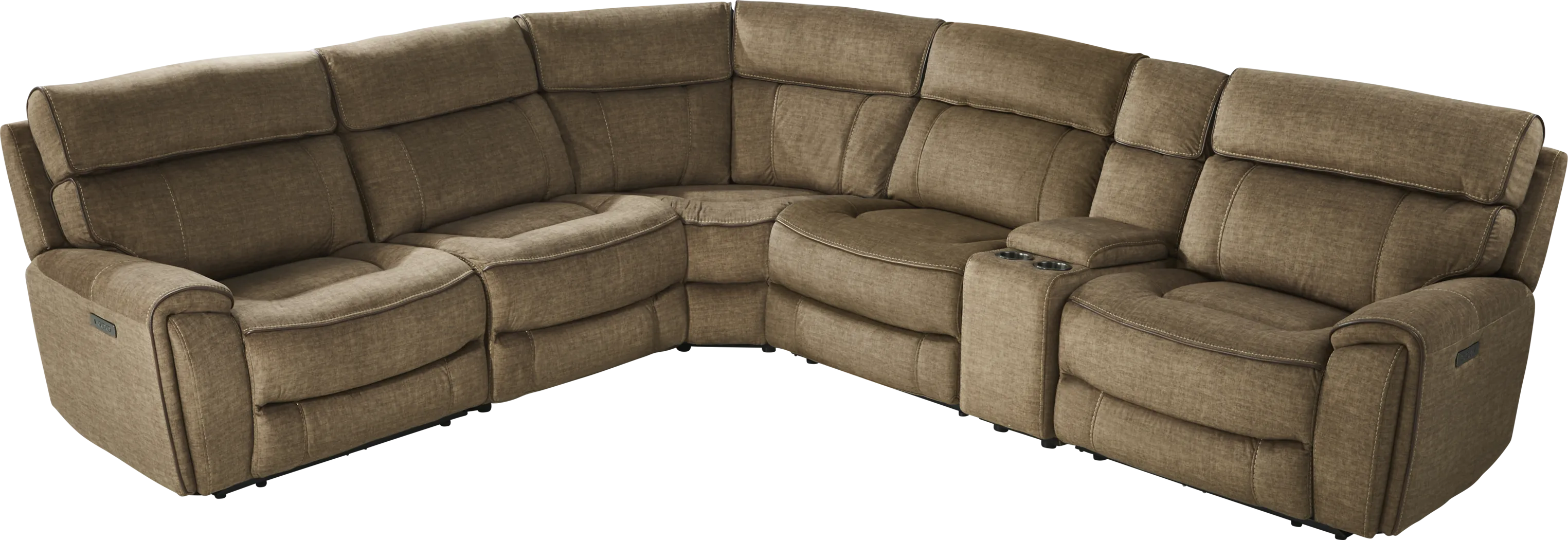 Hosford Brown 6 Pc Dual Power Reclining Sectional - Thumbnail - Image 3