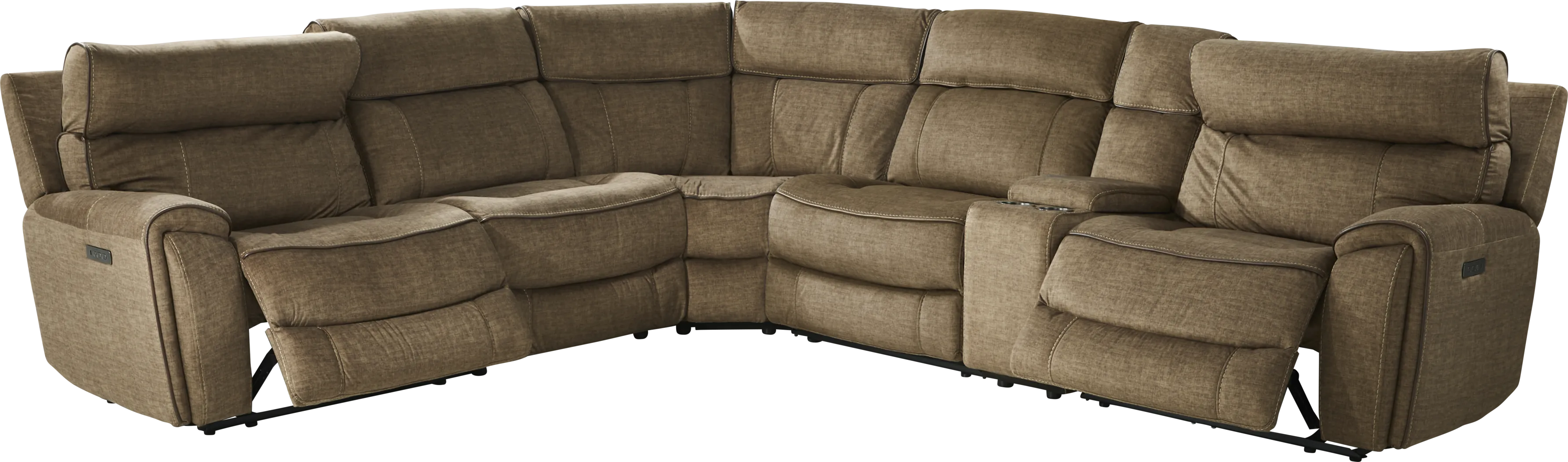 Hosford Brown 6 Pc Dual Power Reclining Sectional - Thumbnail - Image 4
