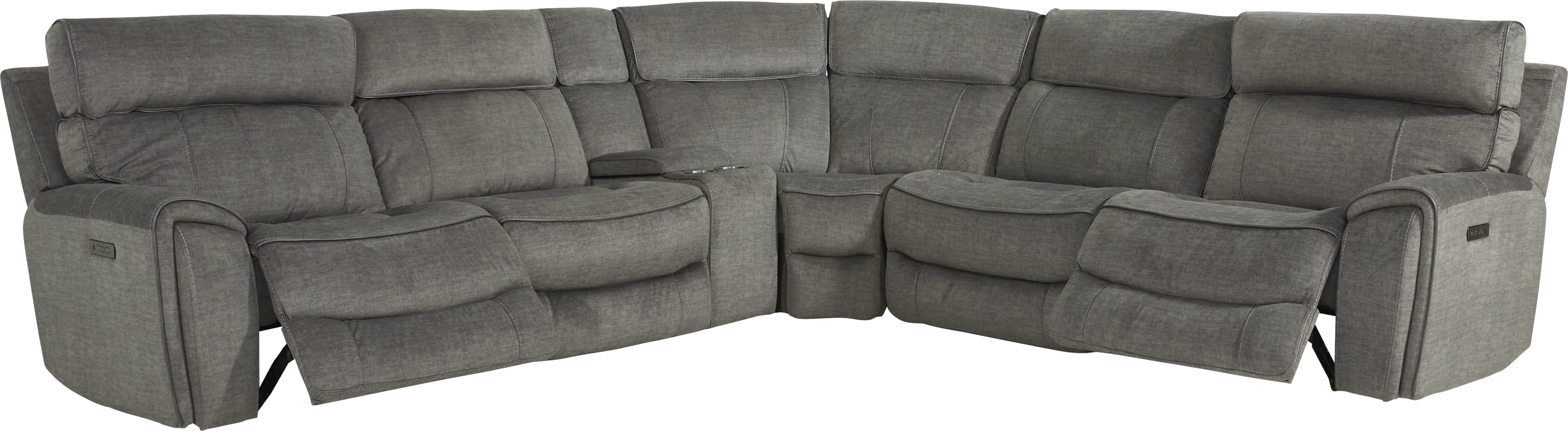 Hosford Dark Gray 6 Pc Power Reclining Sectional - Thumbnail - Image 1