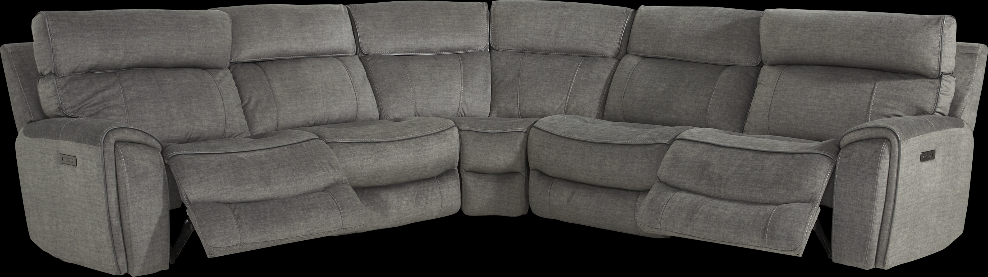 Hosford Dark Gray 5 Pc Dual Power Reclining Sectional - Thumbnail - Image 3
