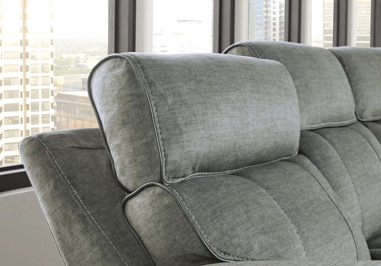 Hosford Dark Gray 5 Pc Dual Power Reclining Sectional - Image 5
