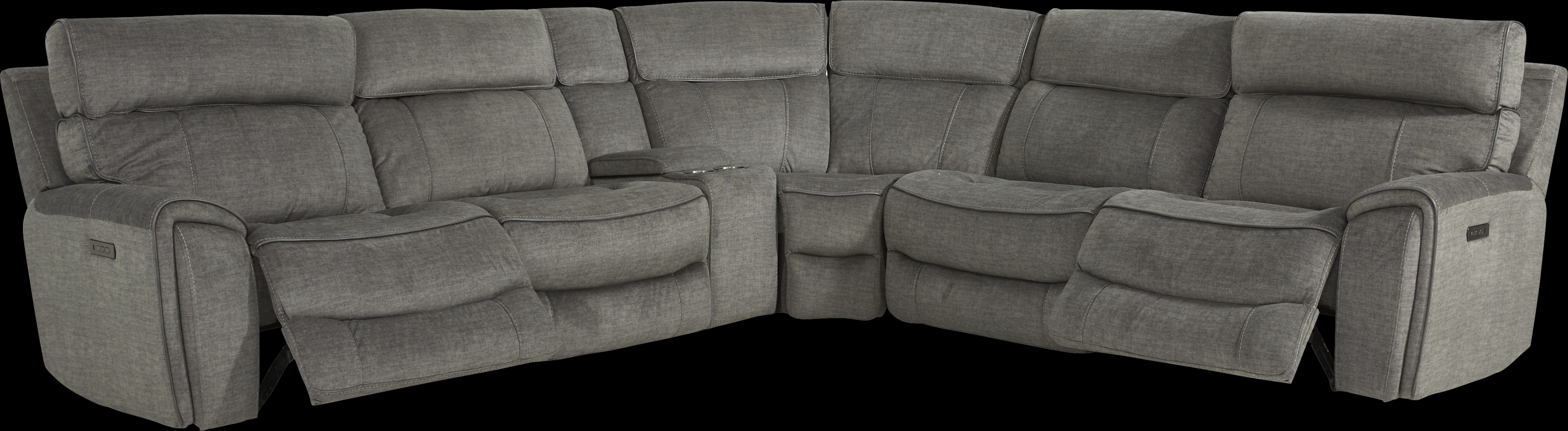Hosford Dark Gray 6 Pc Power Reclining Sectional - Thumbnail - Image 3