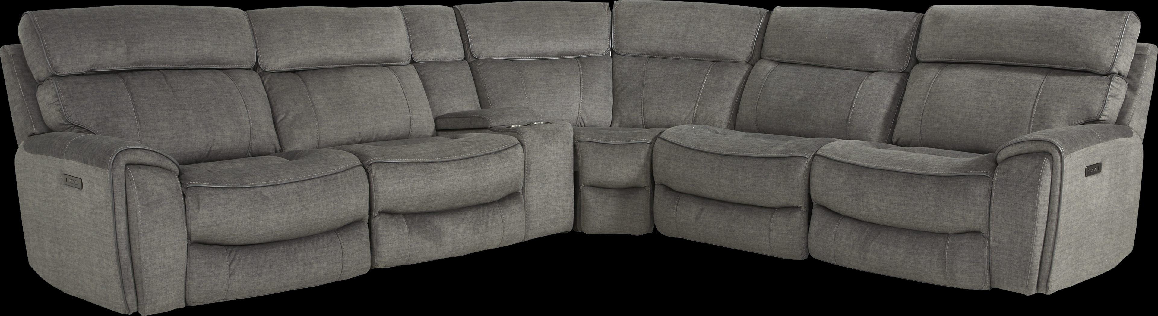 Hosford Dark Gray 6 Pc Power Reclining Sectional - Thumbnail - Image 1