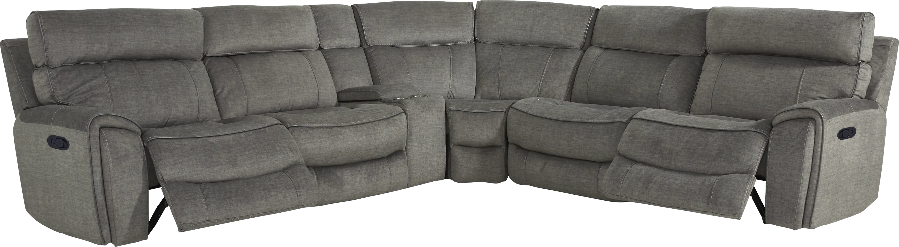 Hosford Dark Gray 6 Pc Reclining Sectional - Thumbnail - Image 1