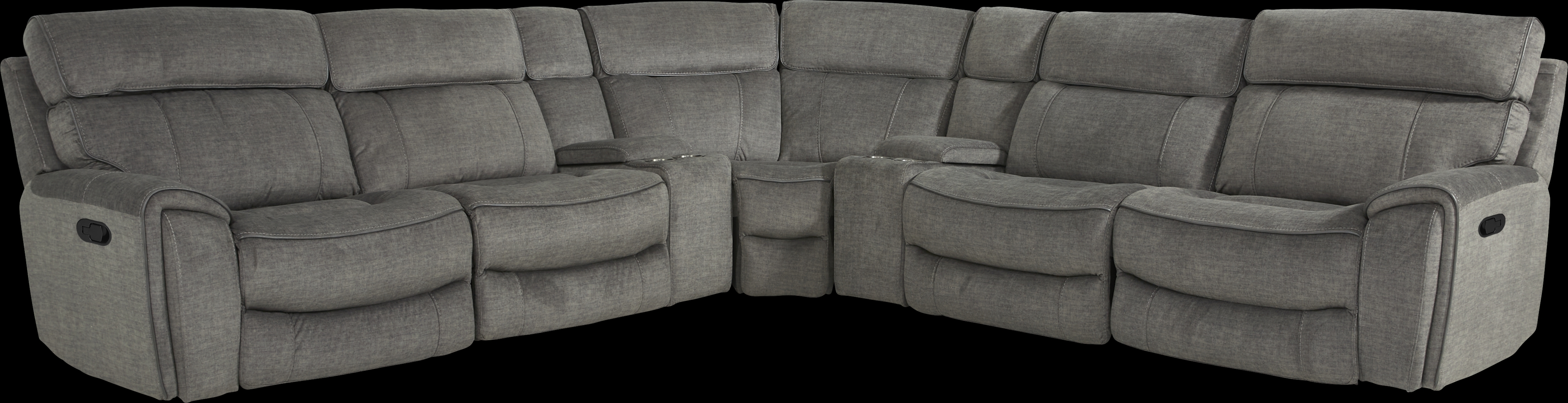 Hosford Dark Gray 7 Pc Reclining Sectional - Thumbnail - Image 1