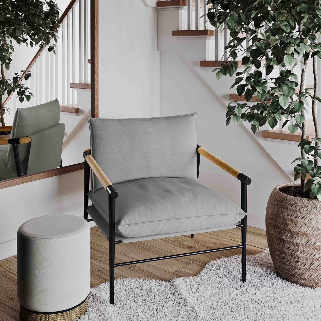 Houchin Gray Accent Chair - Thumbnail - Image 2