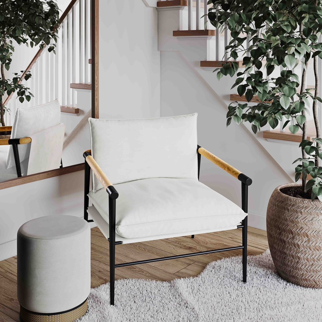 Houchin White Accent Chair - Thumbnail - Image 2