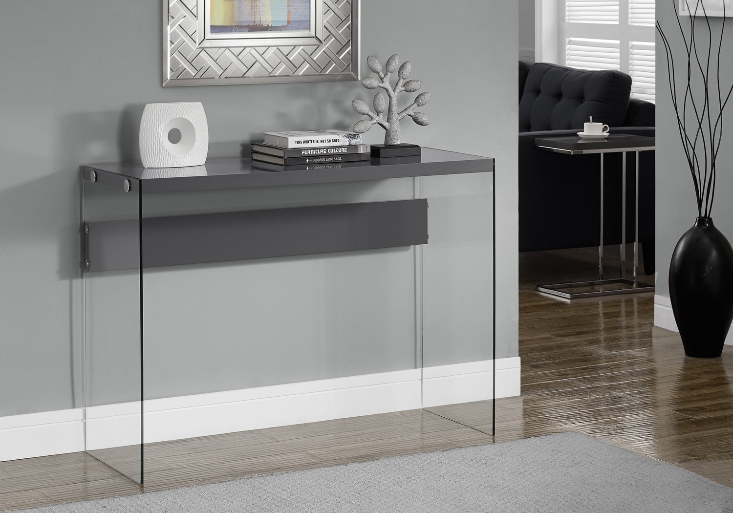 Housely Gray Console Table - Thumbnail - Image 2
