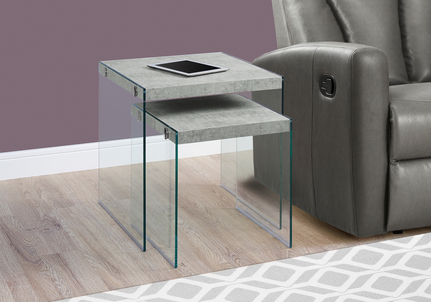 Housely Gray Set of 2 Nesting Tables - Thumbnail - Image 2