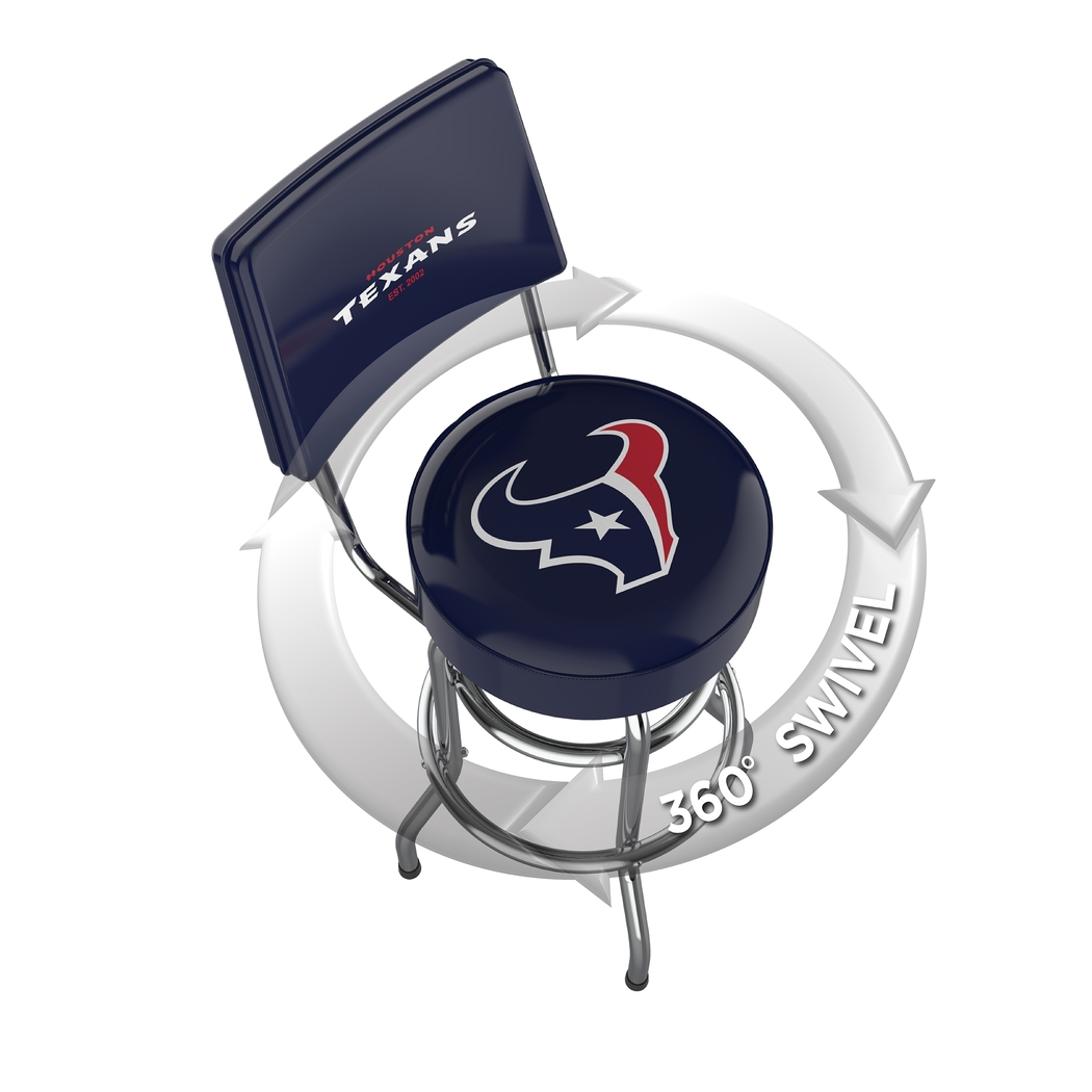 Houston Texans Blue Swivel Barstool with Back - Thumbnail - Image 3