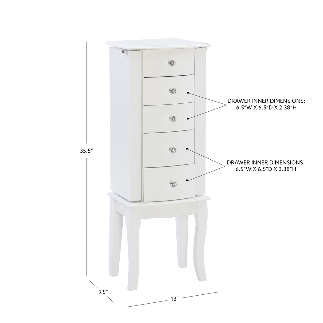 Howison White Jewelry Armoire - Thumbnail - Image 15