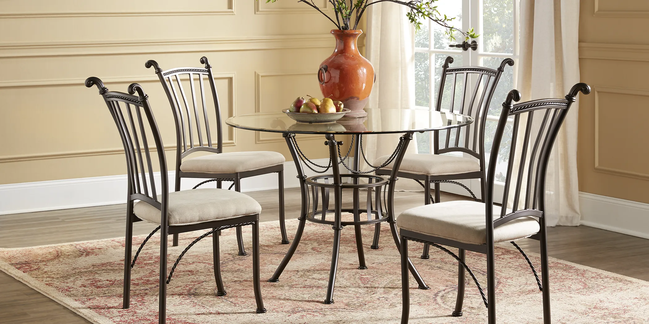 Hoyt 48 in. Metal 5 Pc Round Dining Set - Thumbnail - Image 1