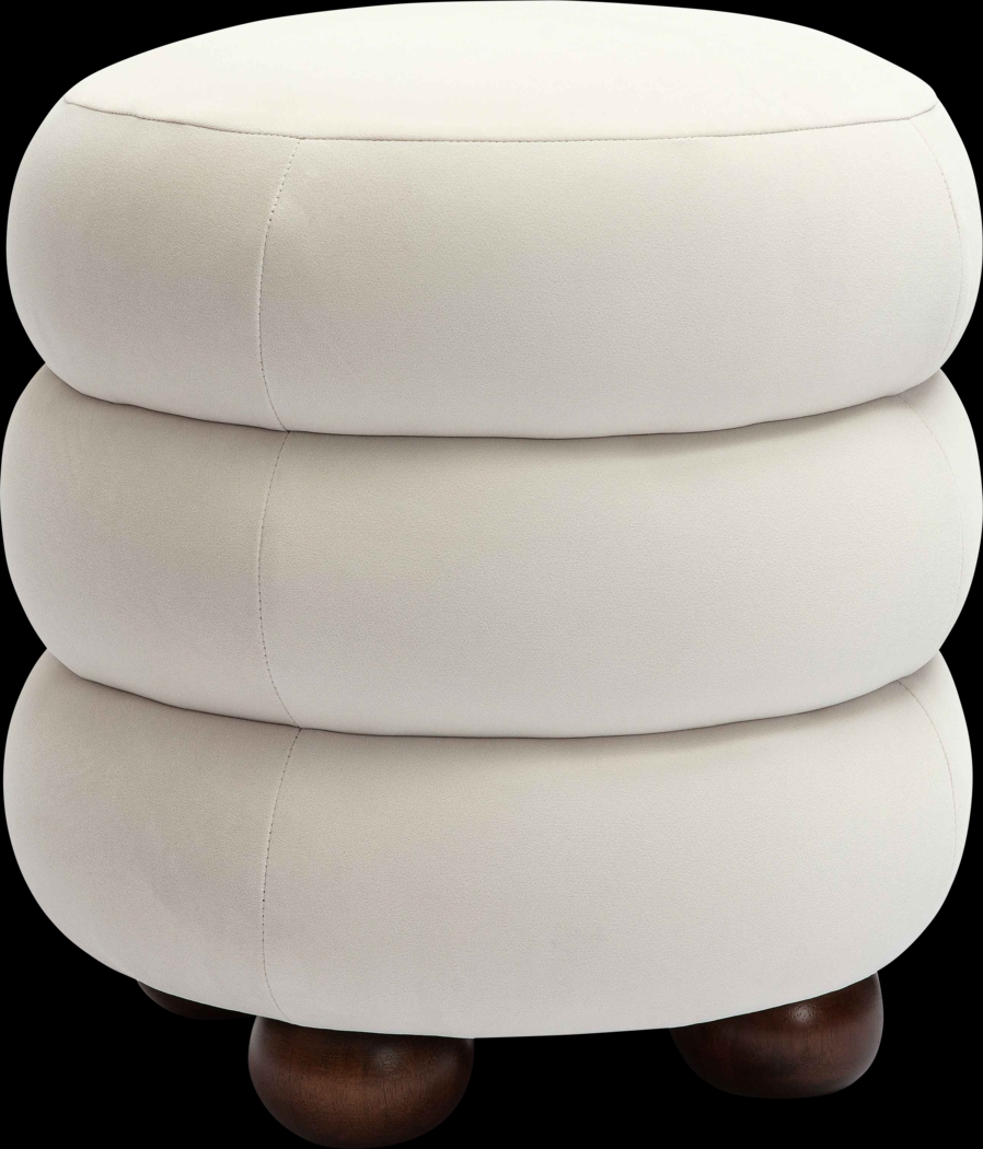 Hoytpeak Cream Ottoman - Thumbnail - Image 1