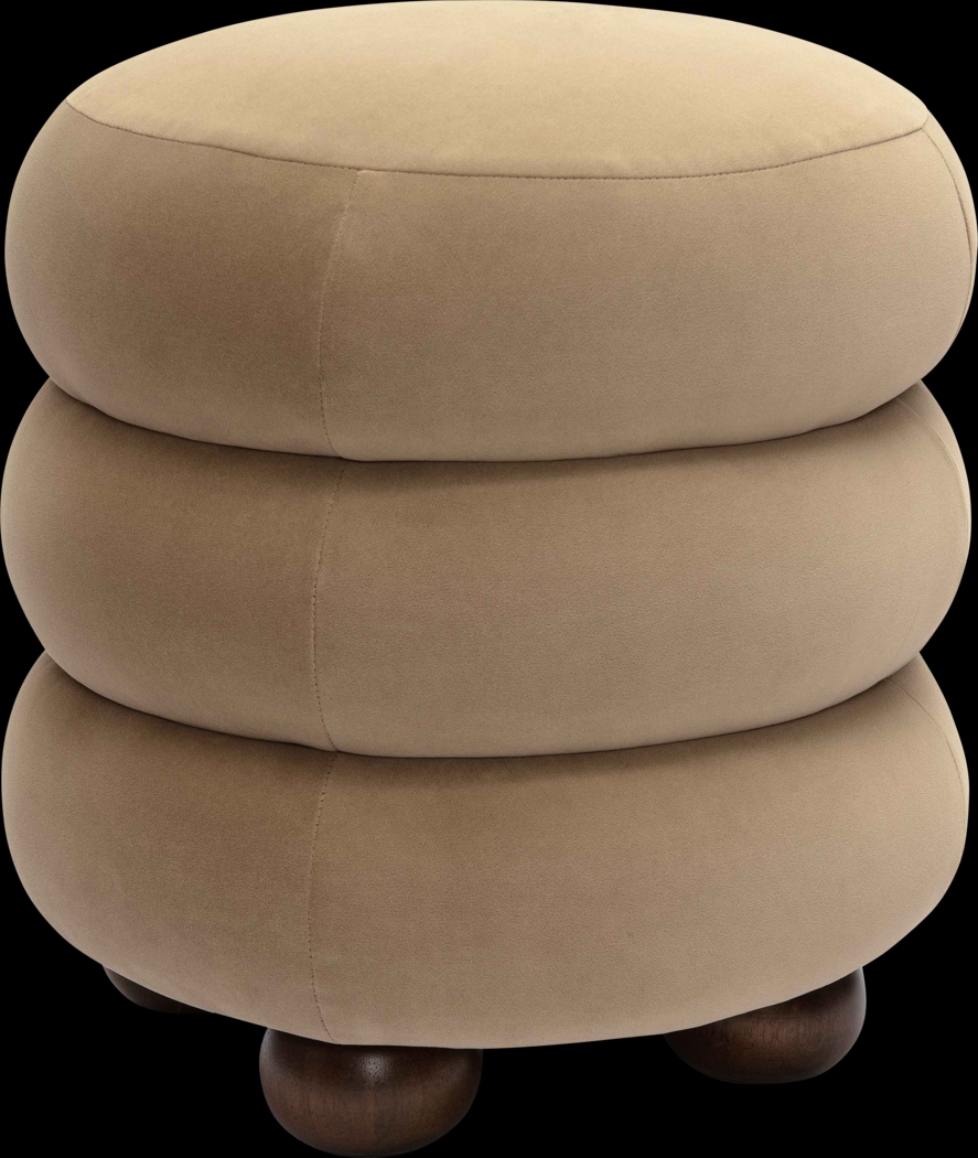 Hoytpeak Taupe Ottoman - Thumbnail - Image 1
