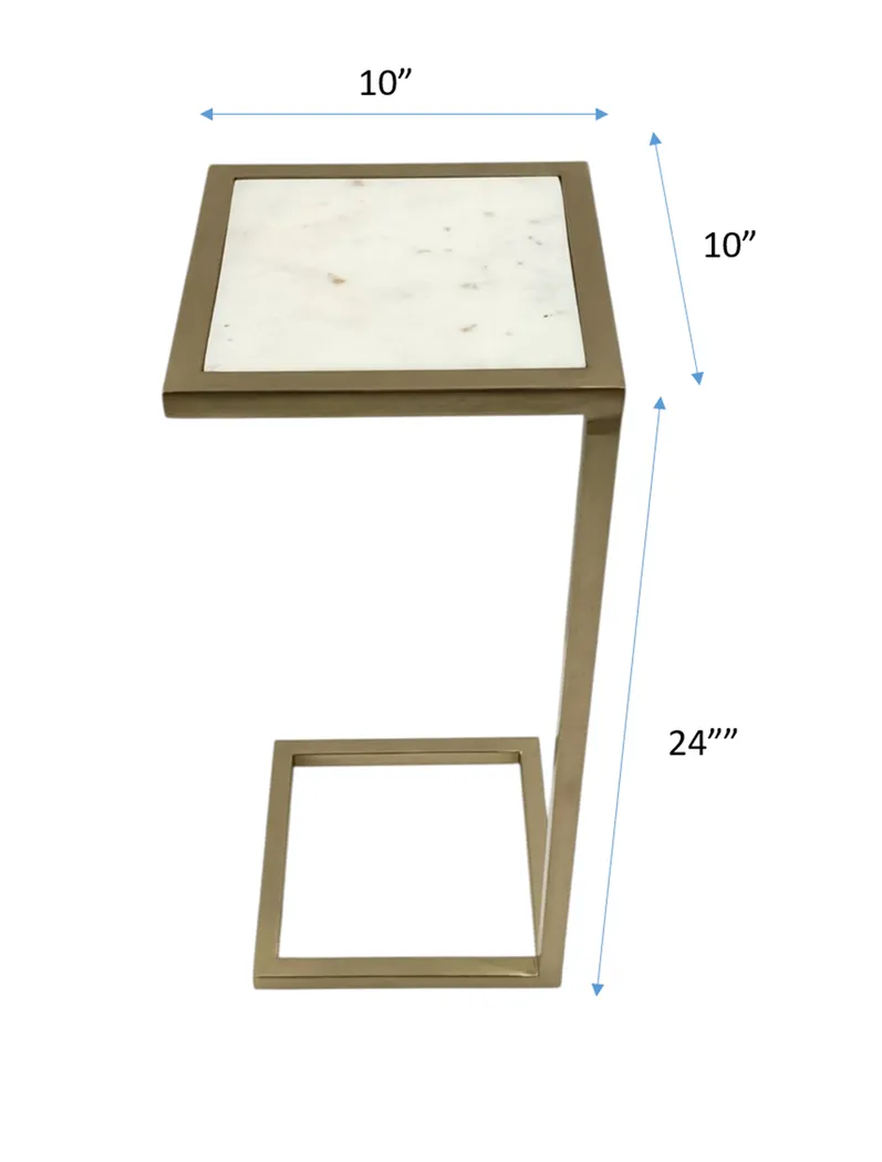 Hryle Gold/White Accent Table - Thumbnail - Image 8