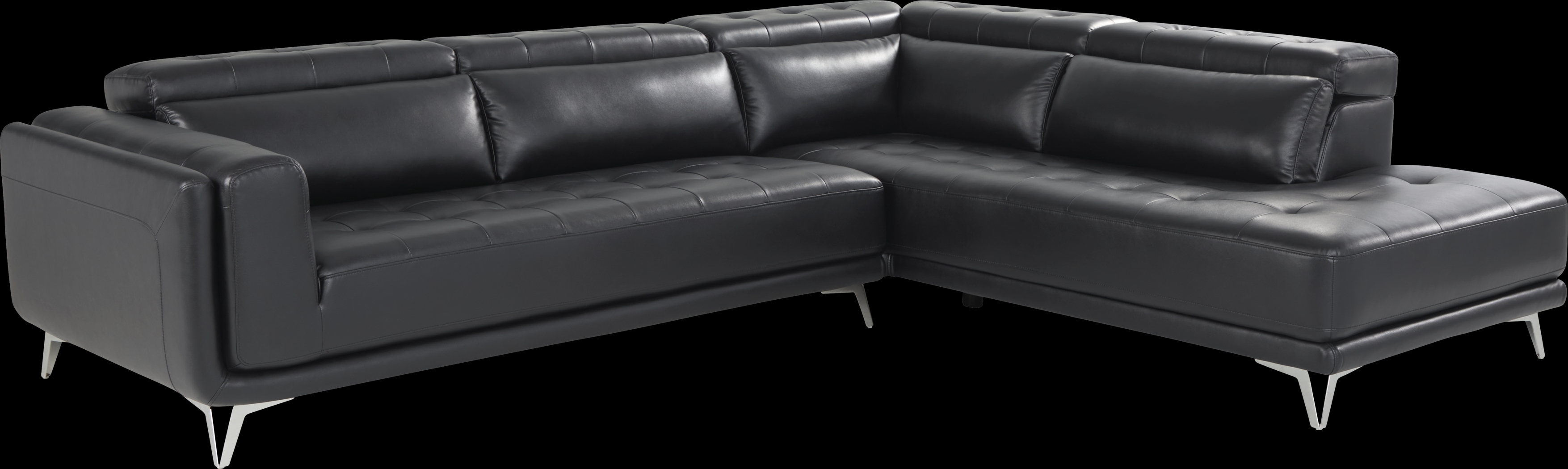 Hudson Heights Black 6 Pc Sectional Living Room - Thumbnail - Image 3
