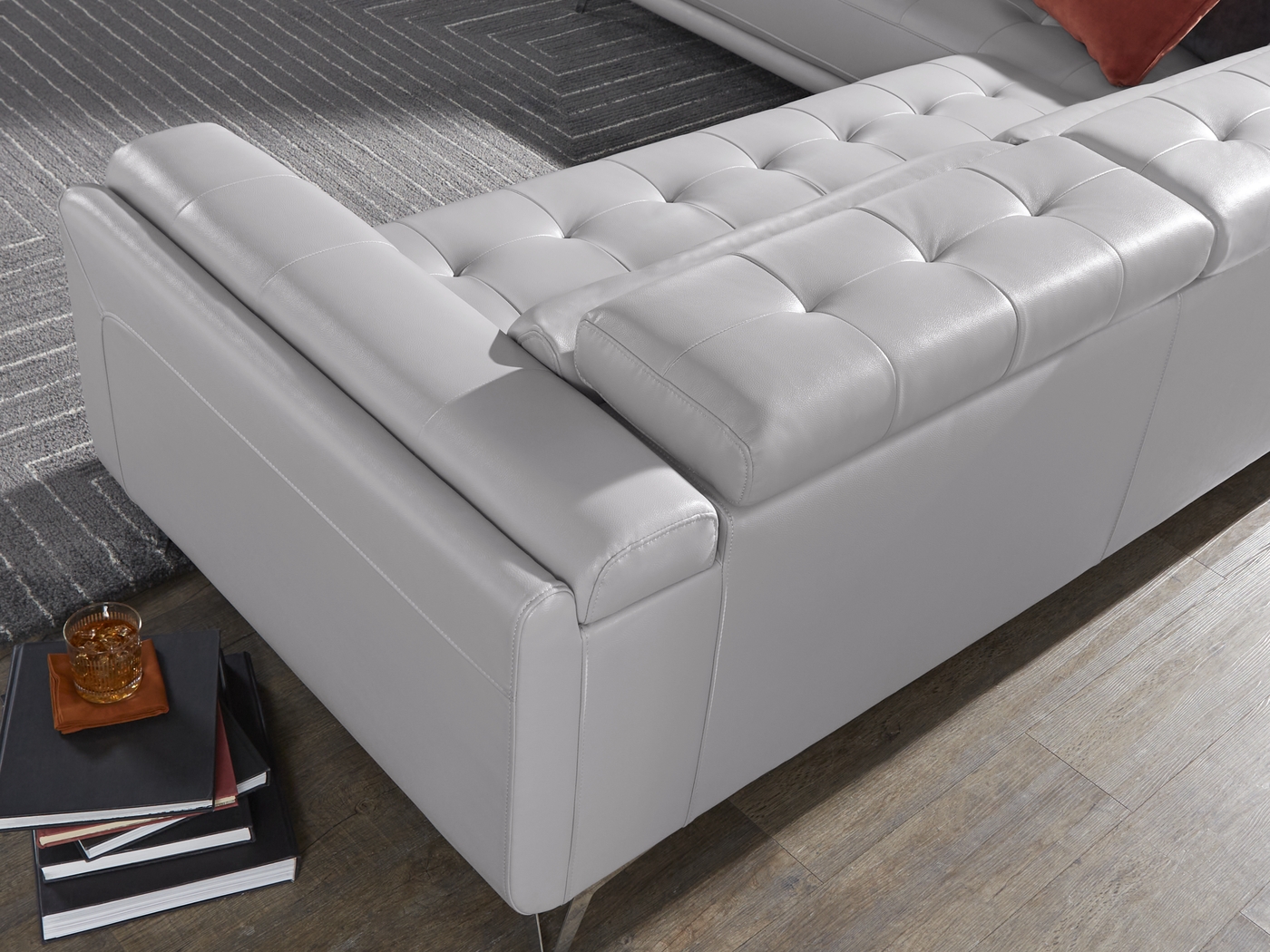 Hudson Heights Platinum 6 Pc Sectional Living Room - Thumbnail - Image 11