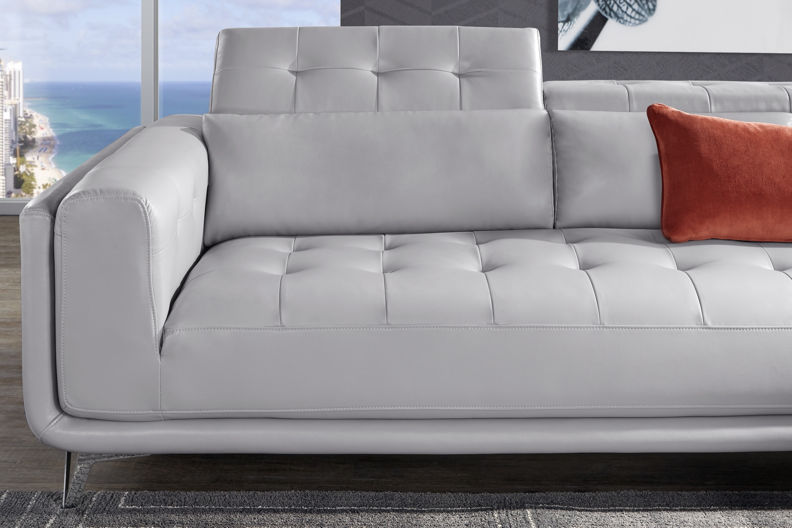 Hudson Heights Platinum 6 Pc Sectional Living Room - Thumbnail - Image 7