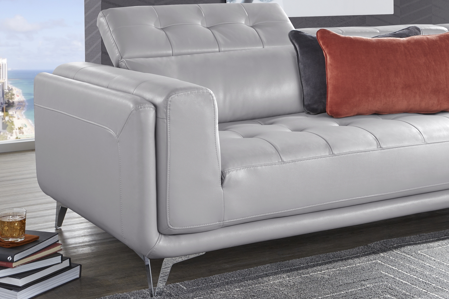 Hudson Heights Platinum 6 Pc Sectional Living Room - Thumbnail - Image 9