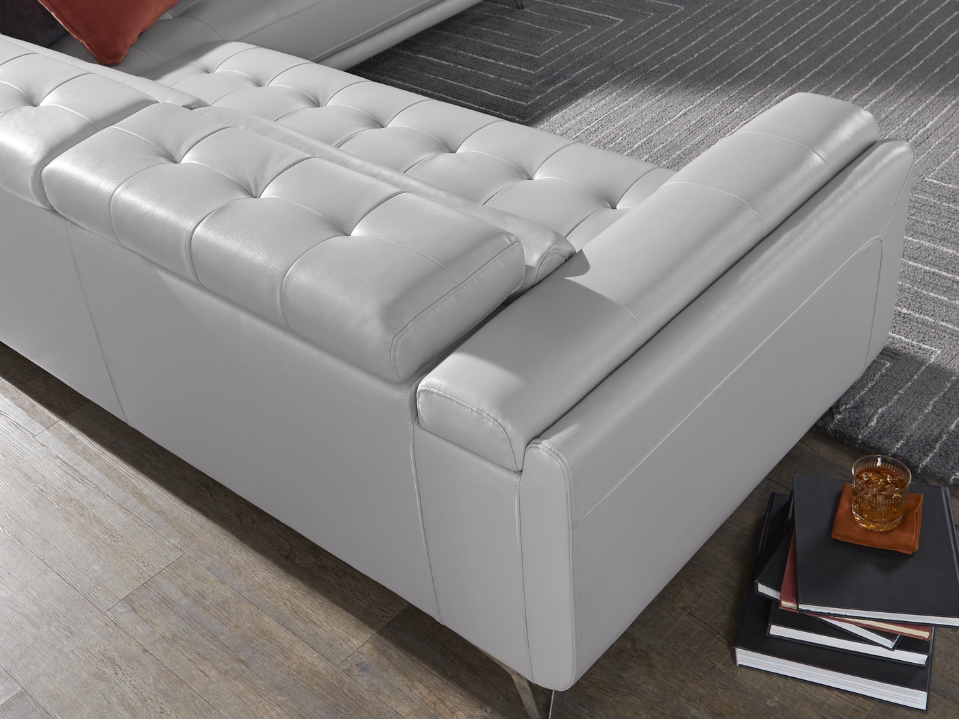 Hudson Heights Platinum 6 Pc Sectional Living Room - Thumbnail - Image 12