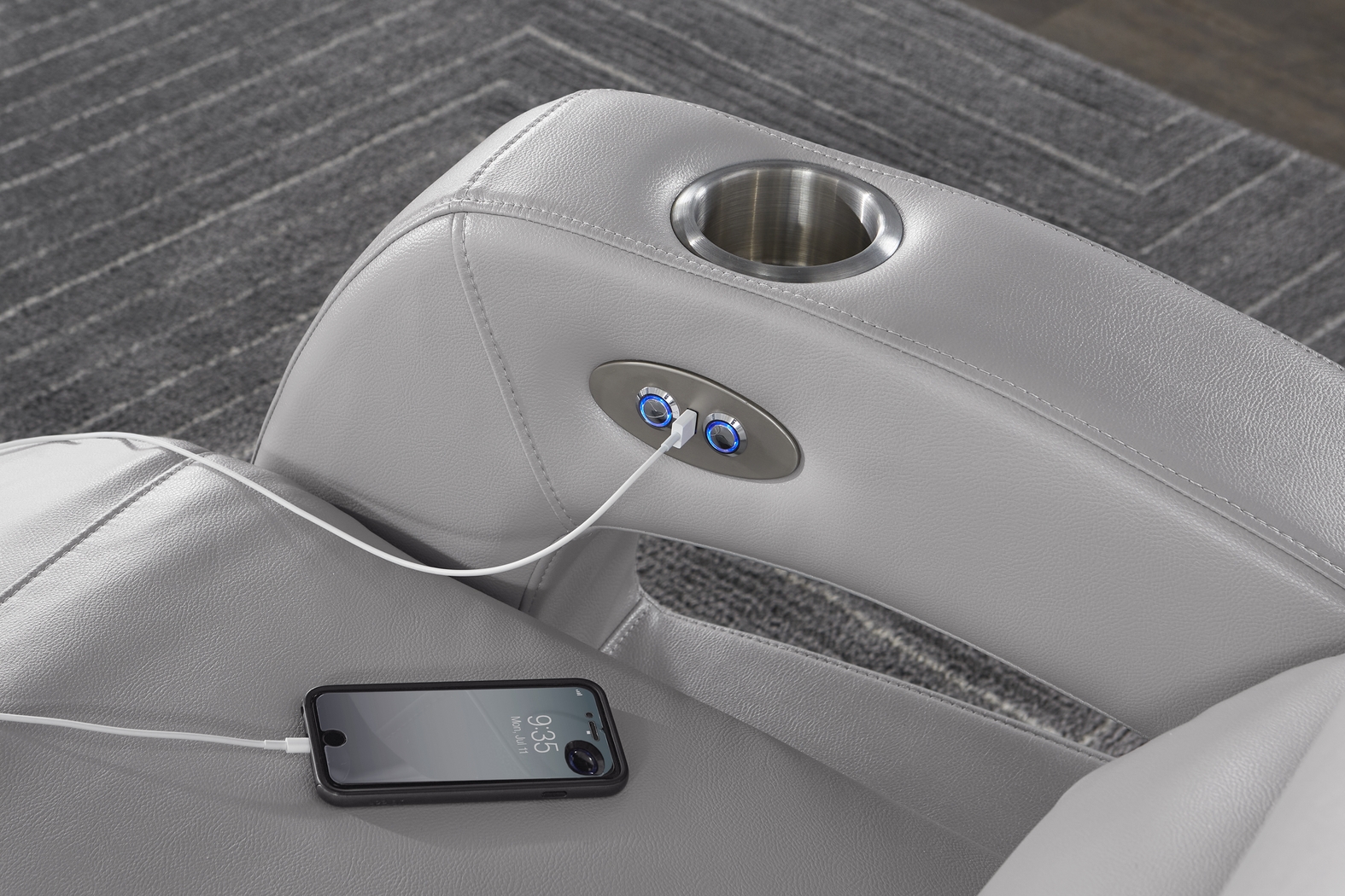 Hudson Heights Platinum 6 Pc Sectional Living Room - Thumbnail - Image 18