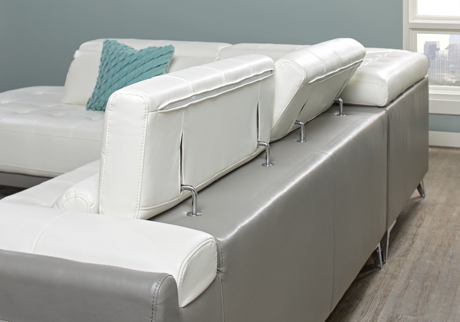 Hudson Heights White 2 Pc Sectional - Thumbnail - Image 4