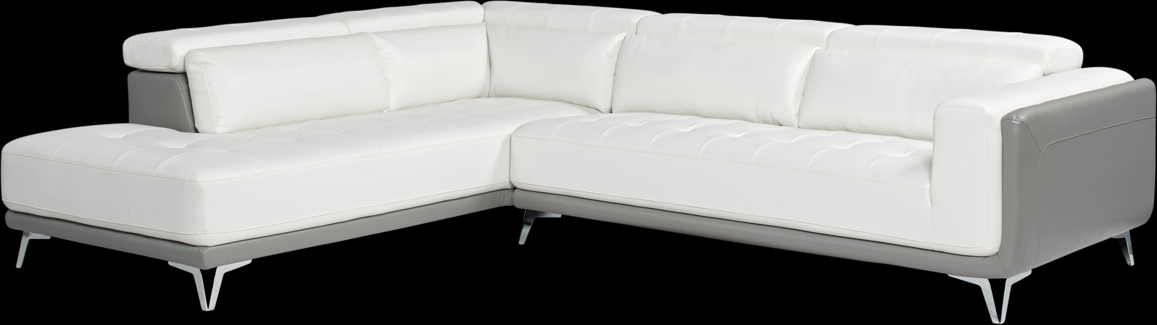 Hudson Heights White 2 Pc Sectional - Thumbnail - Image 1