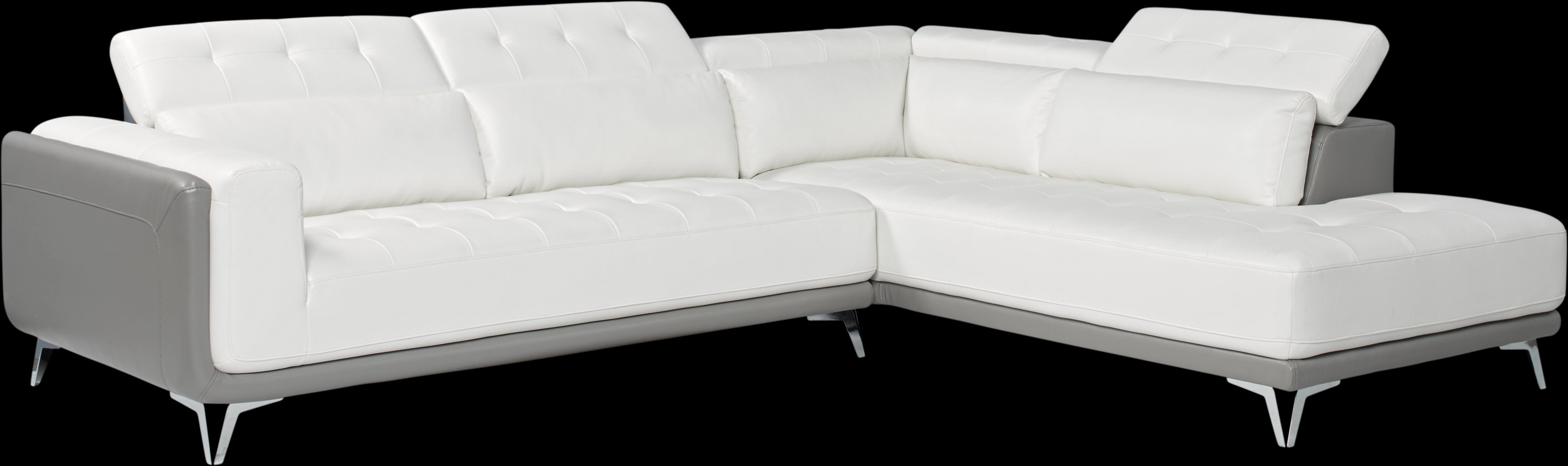 Hudson Heights White 2 Pc Sectional - Thumbnail - Image 3