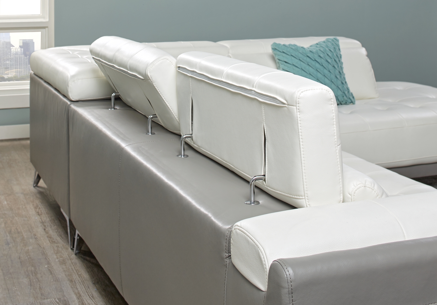 Hudson Heights White 2 Pc Sectional - Thumbnail - Image 4