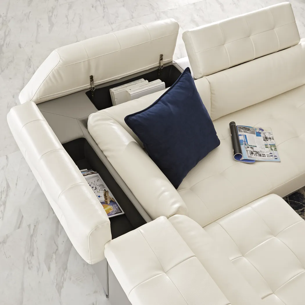 Hudson Heights White 2 Pc Sectional - Image 6