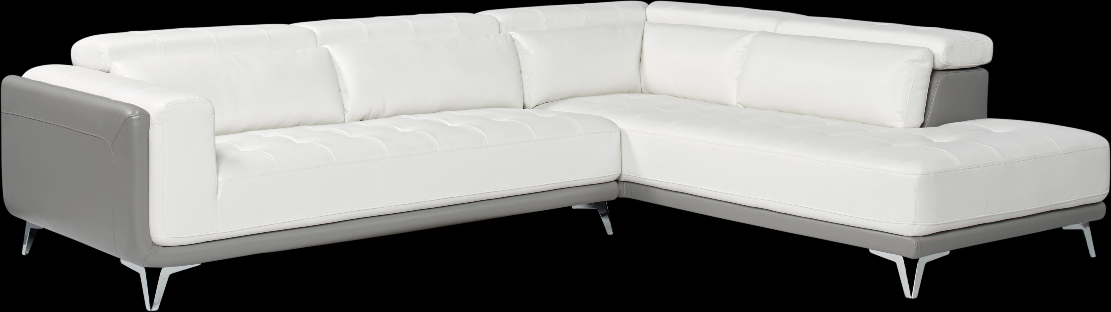 Hudson Heights White 2 Pc Sectional - Thumbnail - Image 1
